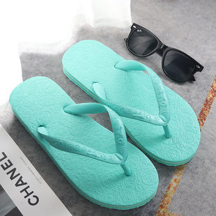 新款橡胶人字拖鞋家居男女情侣防滑耐磨沙滩拖鞋纯色百搭时尚海边