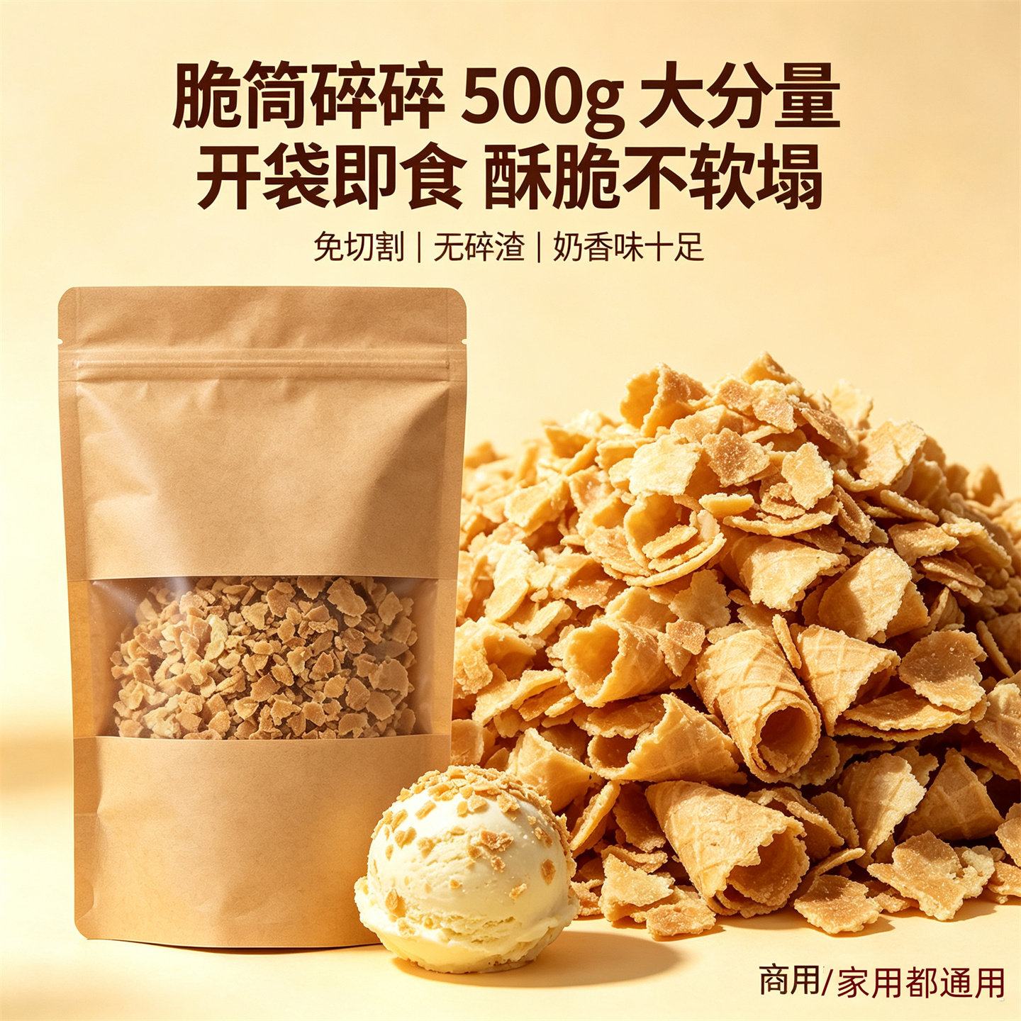甜筒碎皮 蛋筒碎皮 蛋卷碎皮 冰激凌脆筒碎皮