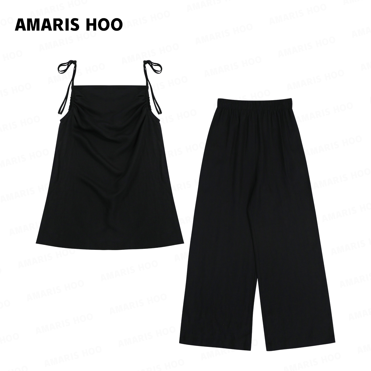 【AmarisHoo设计师款】时尚套装吊带裙+休闲裤两件套23Q1133 sss