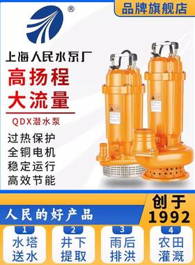 SRSC上海人民潜水泵家用井水高扬程大流量离心泵家用灌溉水井泵