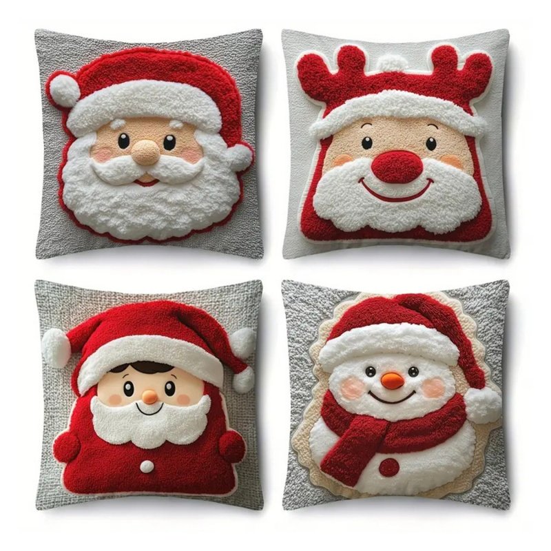 圣诞节装饰抱枕套枕套沙发客厅圣诞老人轻奢简约沙发靠垫套