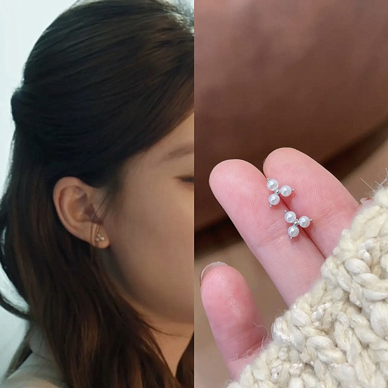 许妍同款三颗珠珠耳钉