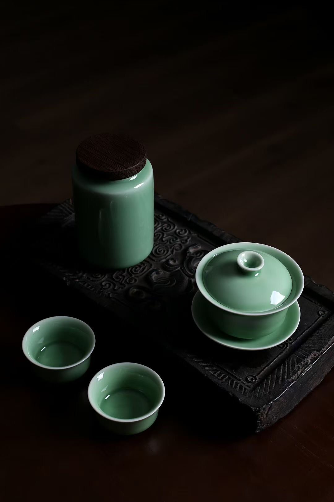 龙泉青瓷茶具套装家用高档轻奢陶瓷茶壶茶杯礼盒装送礼