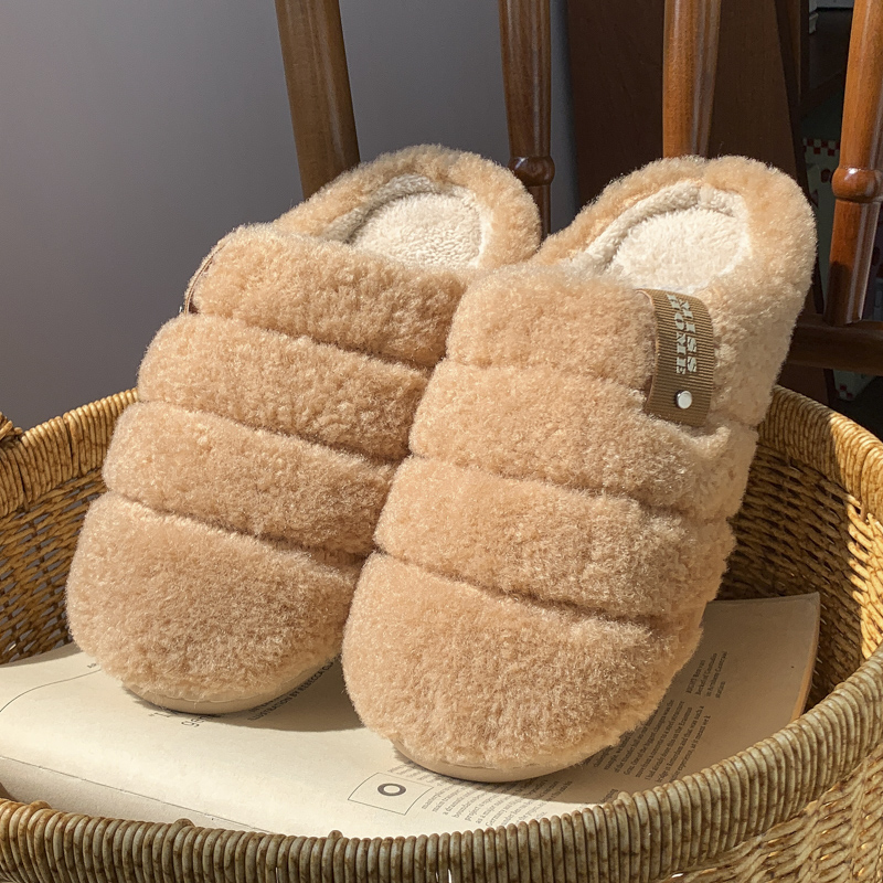 2025新款室内防滑保暖棉拖鞋秋冬季情侣款家居宿舍加绒毛毛绒拖鞋
