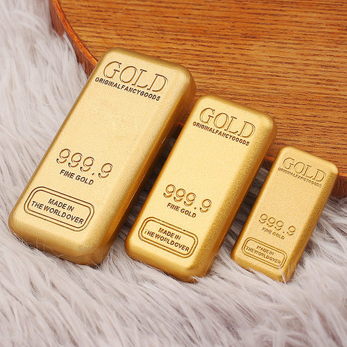 沙金金条仿真金假金条迷你小金块镇纸沙金金砖摆件招聚财元宝店铺