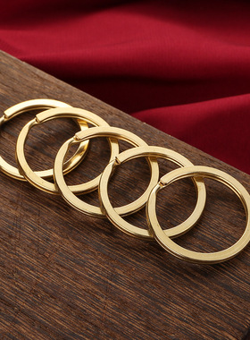 铜合金雕匠3mm玫瑰金钥匙圈金属扁平钥匙环铁圈五金饰品材料配件