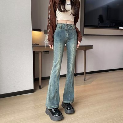 复古紧身弹力牛仔裤女秋