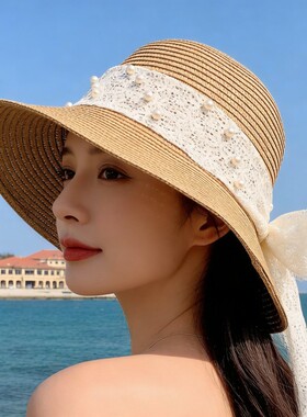 夏季沙滩防晒遮阳草帽女