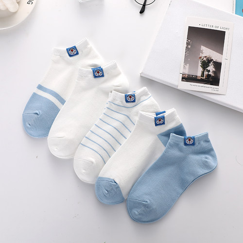 潮春韩国日系可爱卡通猫低帮短袜