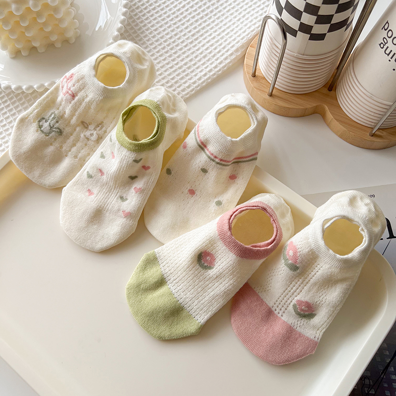 袜子女夏季船袜纯棉薄款
