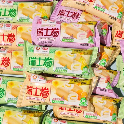盼盼瑞士卷蛋糕早餐面包充饥营养餐饱腹零食小吃休闲食品