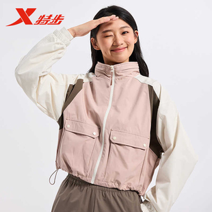 梭织薄双层风衣976328150435 新款 特步艺术礼赞外套女款 2024秋季