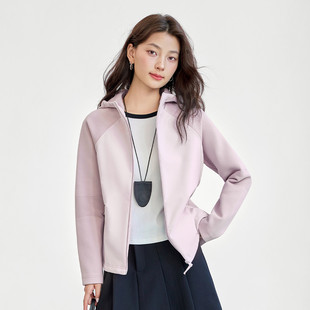 茵曼2026春季新款连帽巨好看的早秋外套女长袖宽松运动休闲开衫