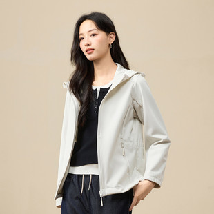 茵曼2026春季新款连帽巨好看的早秋外套女长袖宽松运动休闲开衫