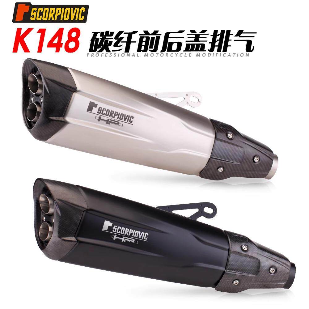 K148/174异形双孔排气管 51MM通用无损安装 NINJA400 Z900 CBR650