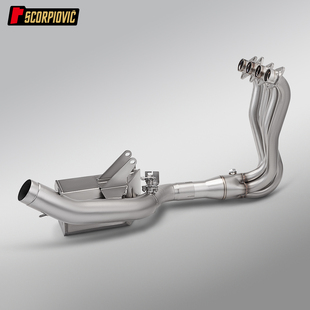 适用于张雪500RR全段排气管 不锈钢单摇臂双通道阀门盒子前段尾段