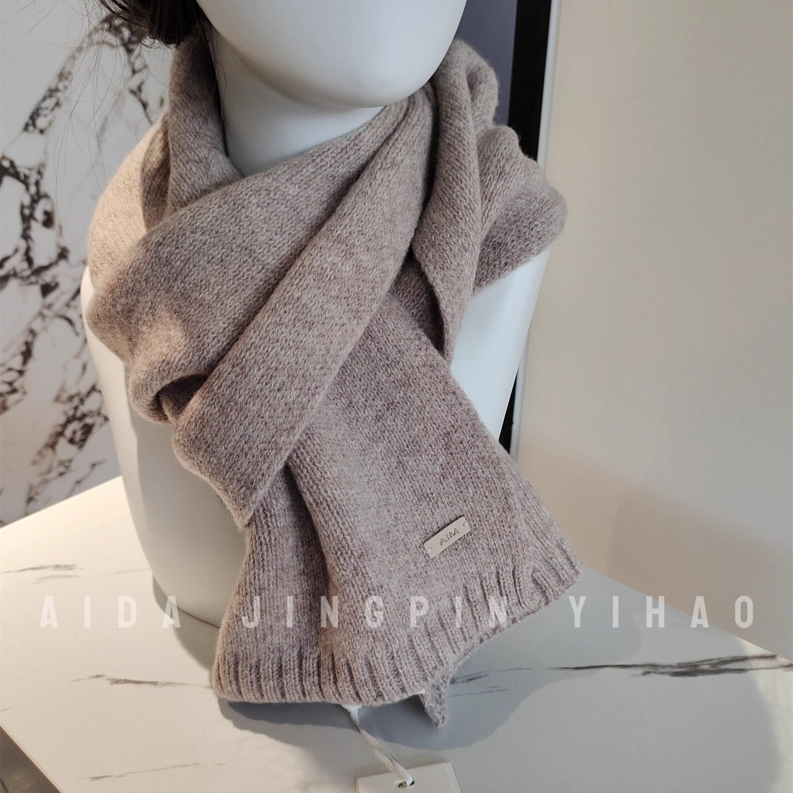 极简长期主义 澳洲羊毛围巾女加厚软糯保暖围脖高档送礼长款披肩