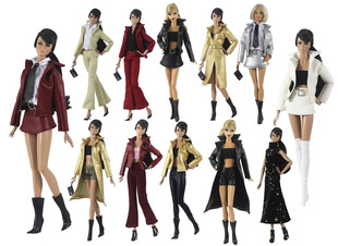 6分30厘米换装 女孩礼物2 洋娃娃玩具衣服配件皮衣高领上衣长裙套装