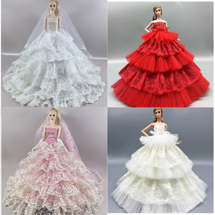 New 29厘米30cm换装6分娃娃心怡超模衣服多款婚纱拖尾礼服大裙2