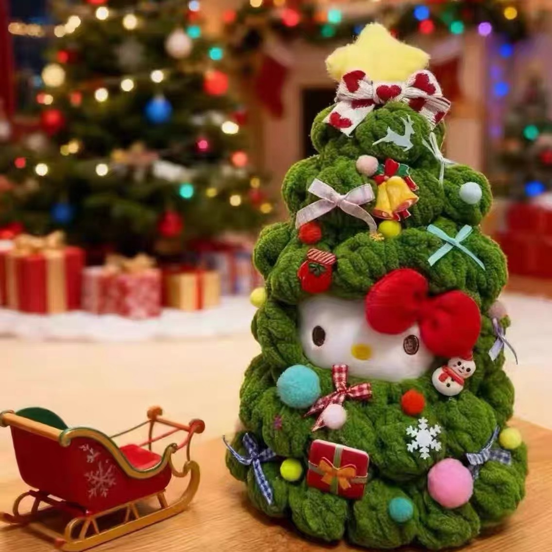 圣诞节hellokitty包包挂件可爱公仔玩偶书包钥匙扣装饰摆件礼物