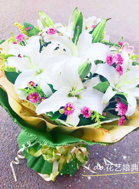 母亲节香水沈阳同城速递百合花束