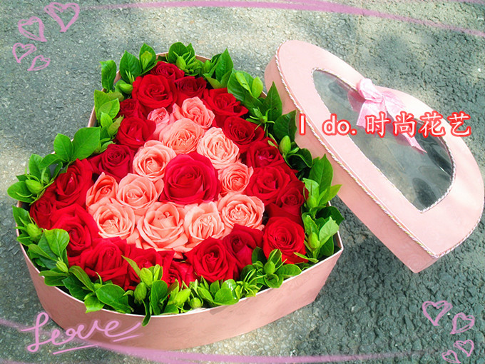 七夕33朵心形同城速递生日鲜花
