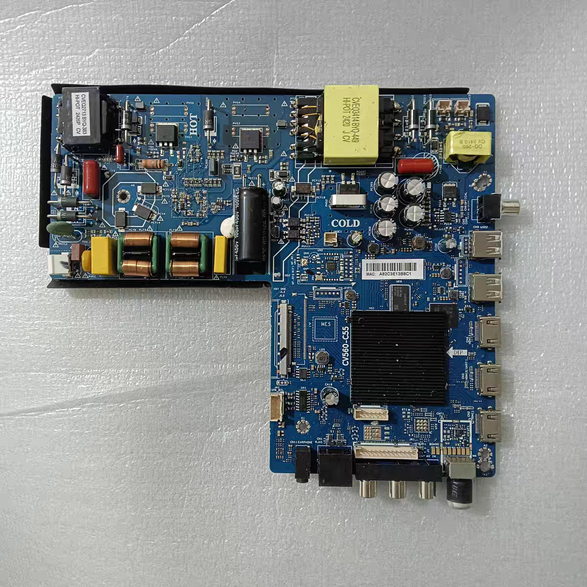 4K网络电视主板TP.HV530.PC821 CV560-C55 背光电压130-180(100W)
