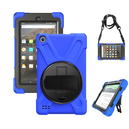 亚马逊Fire7 2019海盗王PC支架硅胶保护套Amazon HD8手持背带后壳