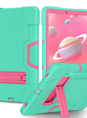 适用三星Tab S8 S9撞色硅胶PC支架平板壳S9Plus X810防摔保护套