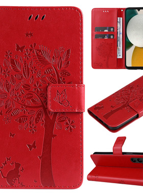 跨境适用LG K92 5G压纹猫和树皮套Stylo7 压花插卡钱包保护套