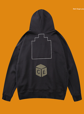 cavempt 20AW ce水洗刺绣骰子魔方加绒连帽卫衣男ins超火情侣帽衫