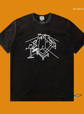 CAV EMPT 20SS C.E 泥染做旧水洗短袖男女情侣款潮牌宽松日系t恤