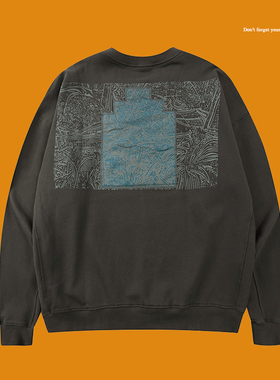 秋冬CAVEMPT 19AW C.E日系水洗深灰色CE圆领长袖套头宽松卫衣男女