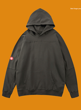 CAVEMPT蓝色织带拼接连帽卫衣日潮CE宽松男女情侣复古帽衫BF风C.E