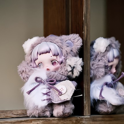 POPMART泡泡玛特 SKULLPANDA不眠剧场确认款毛绒公仔挂件盲盒礼物