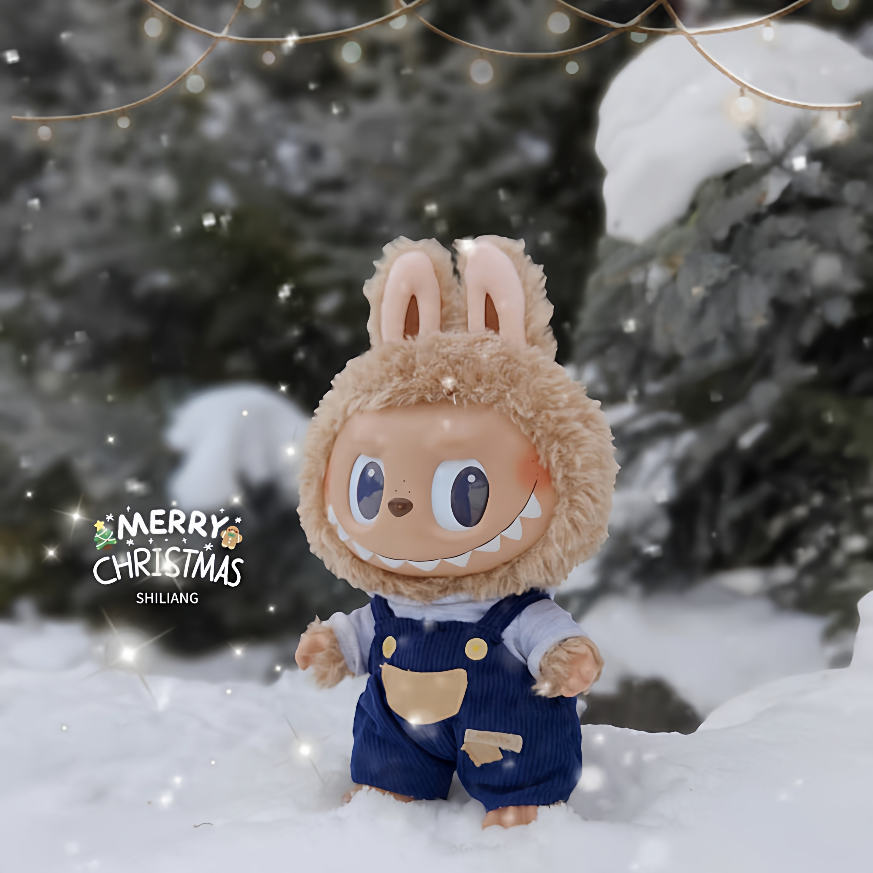 POPMART泡泡玛特初代黑皮拉布布大娃time to chill搪胶毛绒公仔