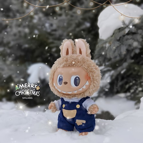 POPMART泡泡玛特初代黑皮拉布布大娃time to chill搪胶毛绒公仔