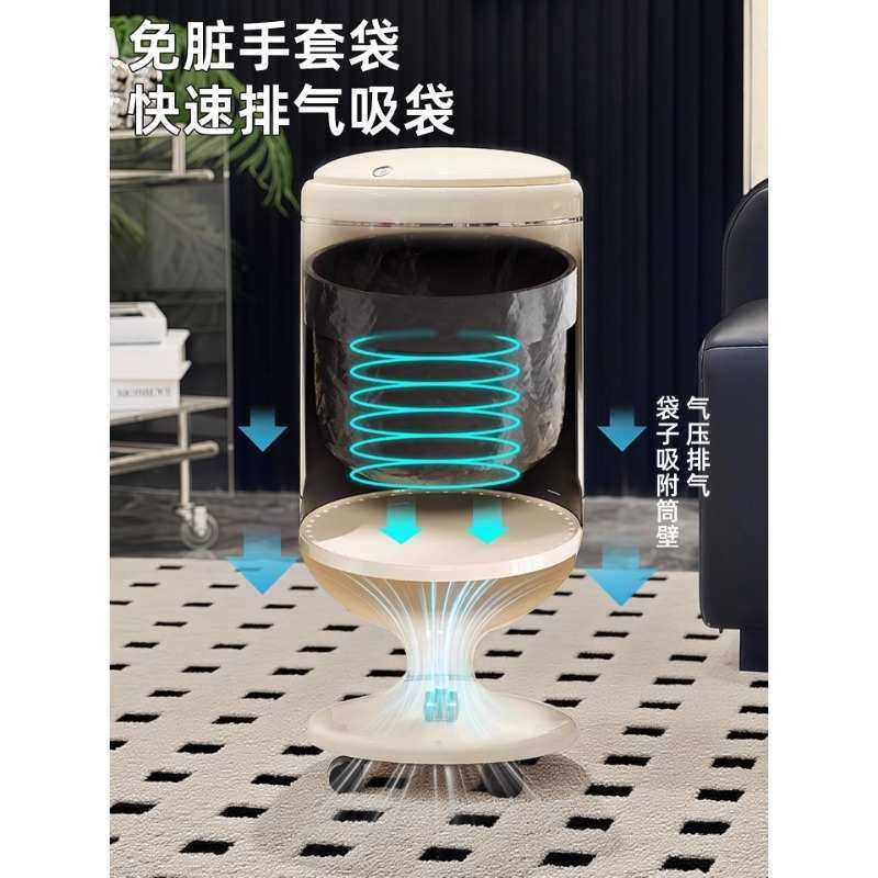 2025新款垃圾桶家用客厅带盖轻奢高档高颜值厨房带轮可移动垃圾篓