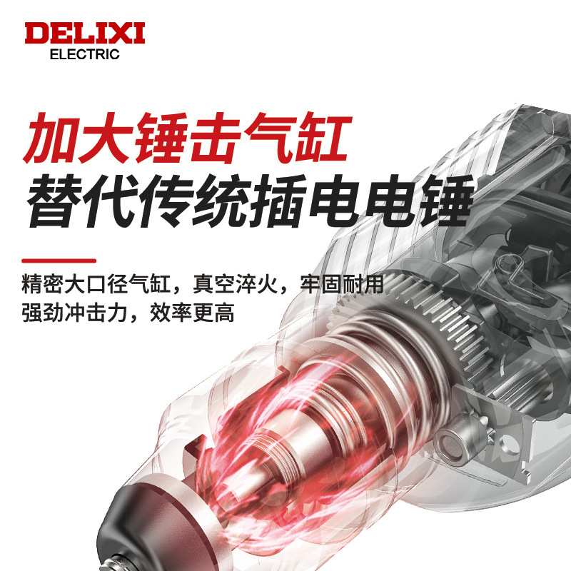 德力西无刷充电式电锤电镐三用大功率工业冲击电钻混凝土锂电电锤