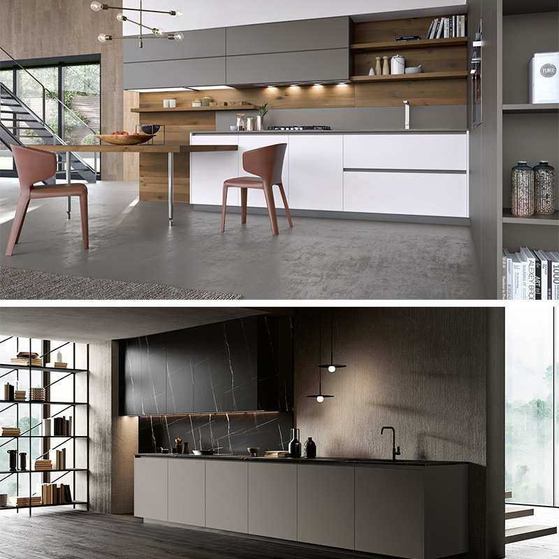 如诗雅居定 制全屋厨房橱柜石英石台面实木现代流行款式橱柜