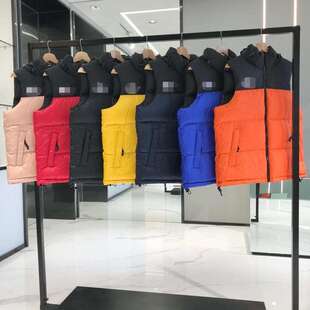 高版本北家19马甲美版刺绣男女情侣款轻便加厚羽绒亲子背心外套