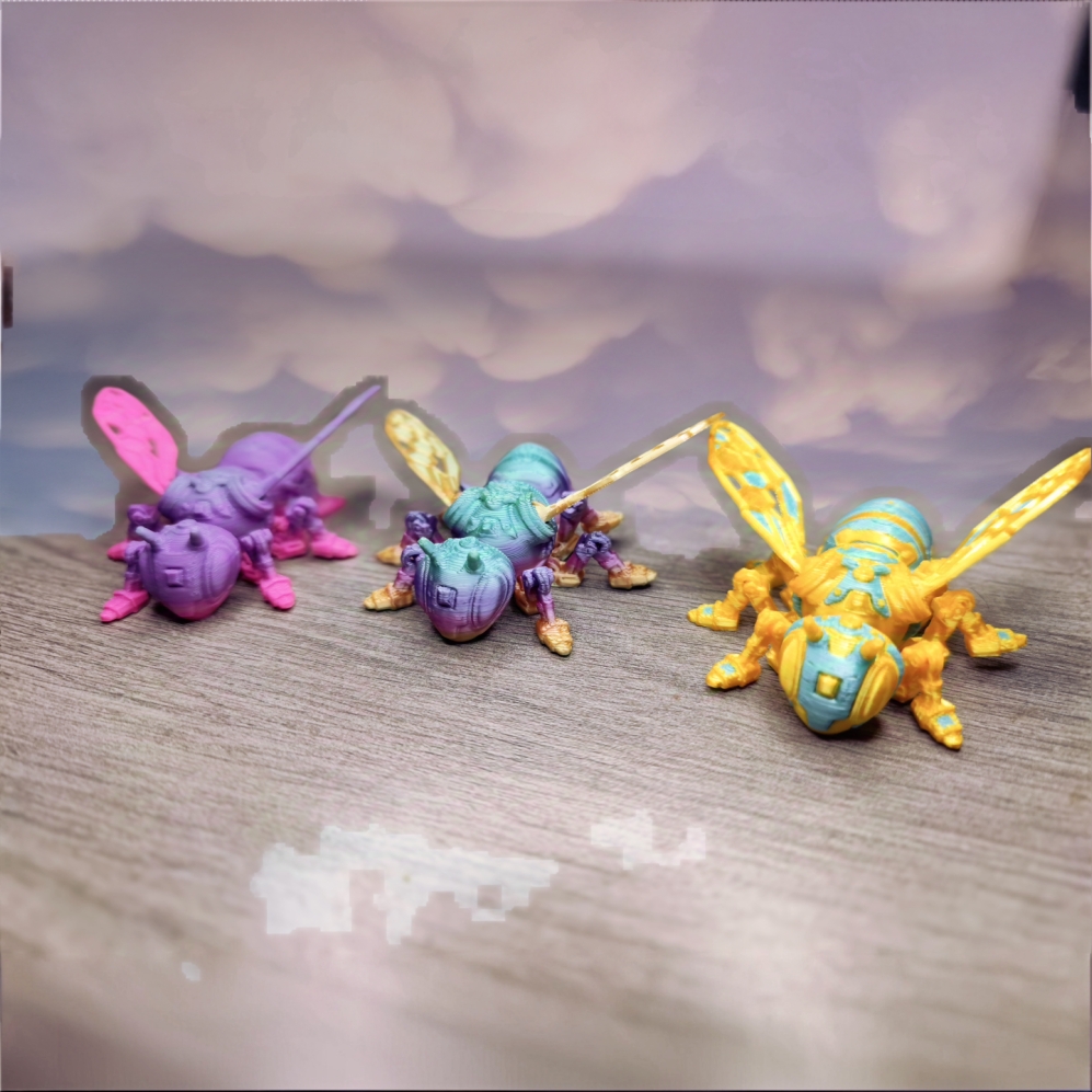 3D打印制作赛博机械蜜蜂摆件