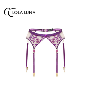 Lola Luna【紫霞仙子】紫色诱惑蕾丝艺术吊袜带女性感刺绣可调节
