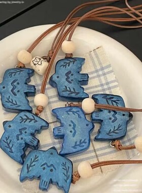 「飞鸟诗集」绯色玉狐项链女小众设计个性简约时尚复古配饰挂件