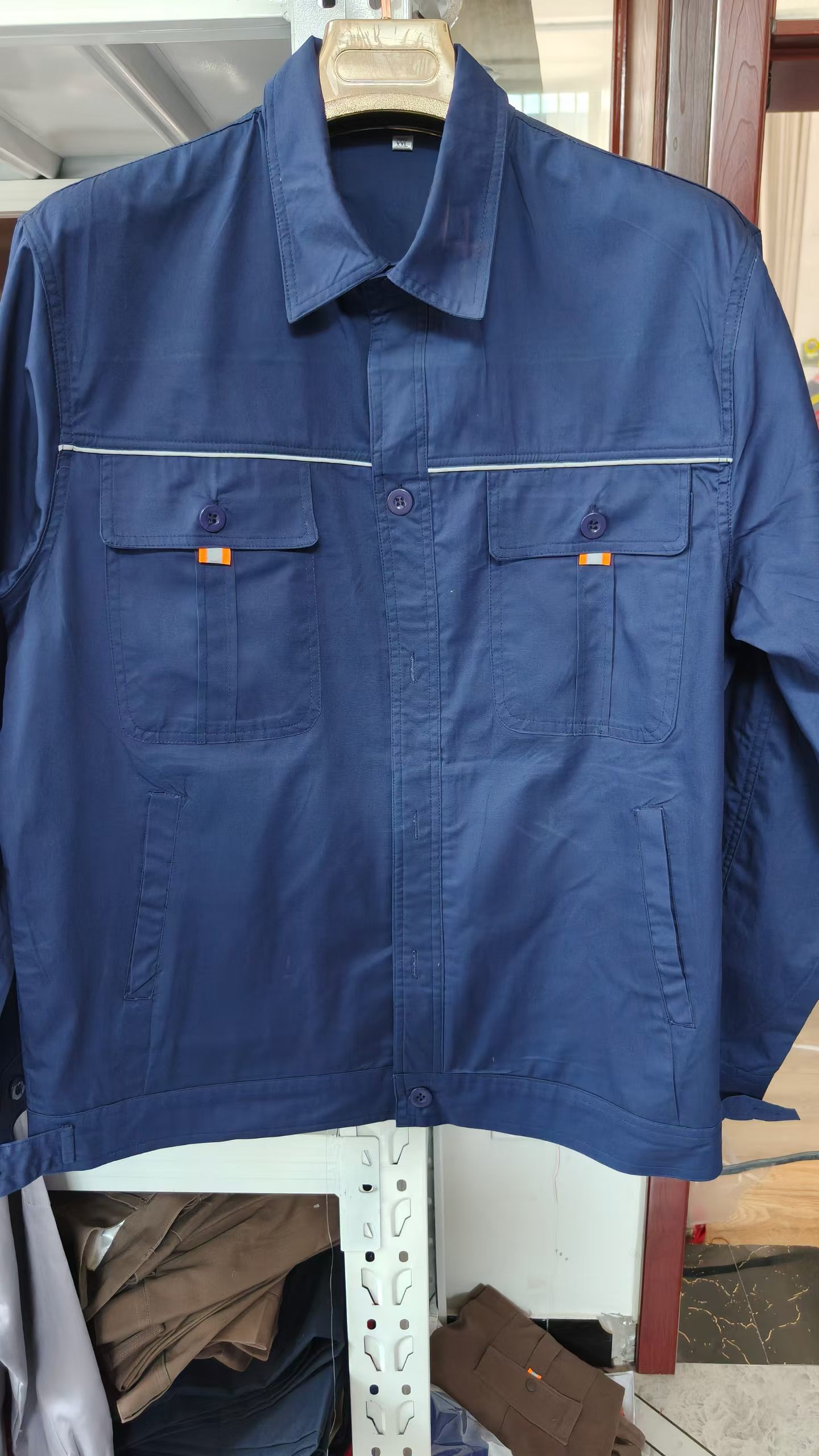 纯棉夏季薄款透气吸汗电焊工防烫套装电焊服工作服男装劳保服耐磨图片