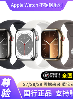 苹果Apple Watch S9不锈钢蜂窝版 iwatch 蓝宝石S8苹果智能手表S7