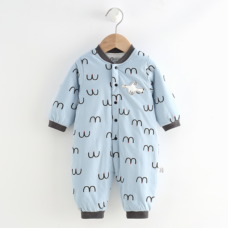 璐璇纯棉棉夹棉哈衣薄棉连体衣