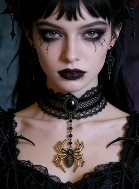 曦禾家原创choker复古lolita蕾丝项链哥特暗黑系脖圈颈链LSXL005