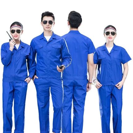 夏季短袖工作服套装男士劳保服薄款长袖工程厂服工人工装定制上衣