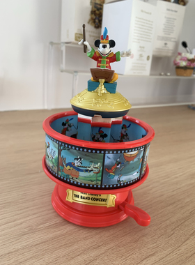 米奇音乐盒 贺曼米奇音乐家音乐灯光旋转原盒中古